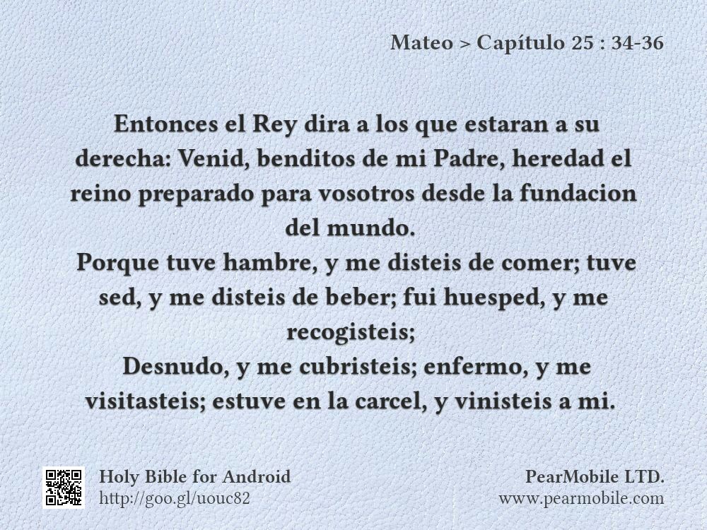 Mateo, Capítulo 25:34-36